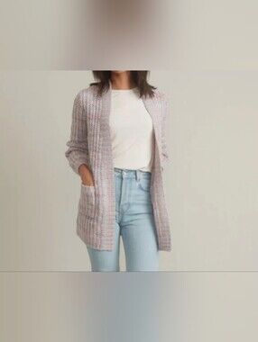 Marine Layer Cozy Boho Shabby-Chic Ontario Open Front Knit Cardigan Size L